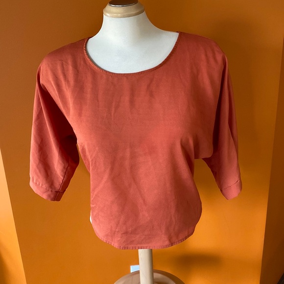 3/$15. Young ladies burnt orange blouse by Poetry in size medium. - Picture 2 of 7